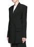 Front View - Click To Enlarge - DKNY - Oversize double breasted pinstripe suit jacket