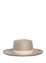 Main View - Click To Enlarge - JANESSA LEONÉ - 'Calla Bolero' leather band Panama straw boat hat