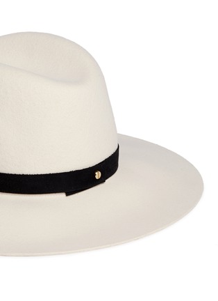 Detail View - Click To Enlarge - JANESSA LEONÉ - 'Camellia' leather band wool felt fedora hat