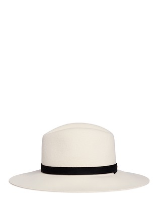 Figure View - Click To Enlarge - JANESSA LEONÉ - 'Camellia' leather band wool felt fedora hat