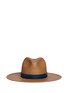 Main View - Click To Enlarge - JANESSA LEONÉ - 'Panton' leather band straw panama hat