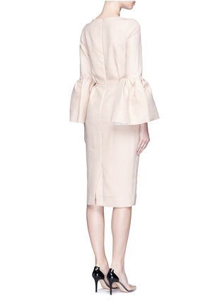 Back View - Click To Enlarge - ROKSANDA - 'Margot' flannel crepe bell sleeve dress