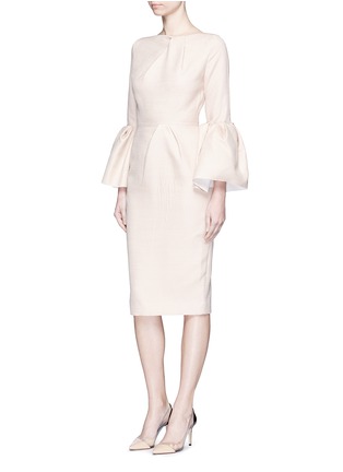 Figure View - Click To Enlarge - ROKSANDA - 'Margot' flannel crepe bell sleeve dress