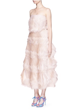 Figure View - Click To Enlarge - ROKSANDA - 'Grace' ruffle frayed organza strapless gown