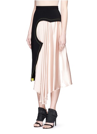 Front View - Click To Enlarge - ROKSANDA - 'Niamh' draped satin asymmetric crepe skirt