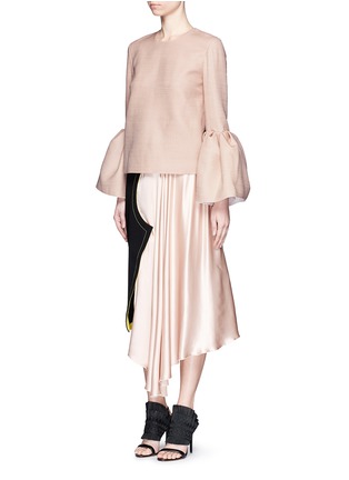 Figure View - Click To Enlarge - ROKSANDA - 'Niamh' draped satin asymmetric crepe skirt
