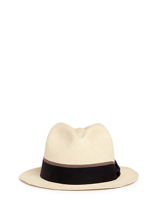 Main View - Click To Enlarge - SENSI STUDIO - Layered band straw panama hat