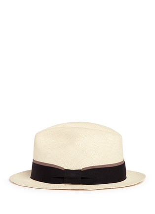 Figure View - Click To Enlarge - SENSI STUDIO - Layered band straw panama hat