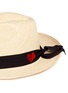 Detail View - Click To Enlarge - SENSI STUDIO - Heart embroidered band straw panama hat