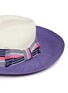 Detail View - Click To Enlarge - SENSI STUDIO - Frayed band colourblock straw panama hat