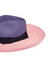 Detail View - Click To Enlarge - SENSI STUDIO - Frayed band colourblock straw panama hat