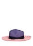 Figure View - Click To Enlarge - SENSI STUDIO - Frayed band colourblock straw panama hat