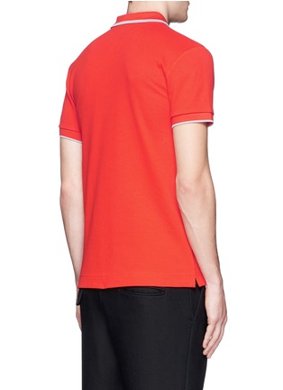 Back View - Click To Enlarge - MC Q - Contrast trim logo patch polo shirt