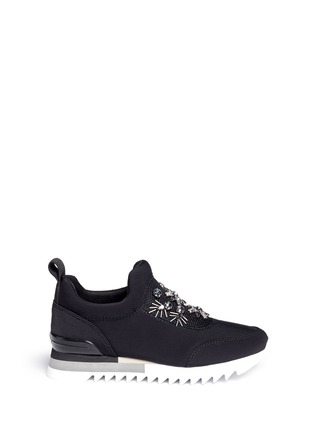 Main View - Click To Enlarge - TORY BURCH - 'Rosas' embellished crystal bead neoprene sneakers