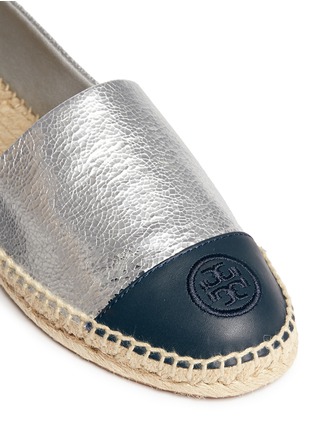 Detail View - Click To Enlarge - TORY BURCH - Colourblock leather espadrille slip-ons