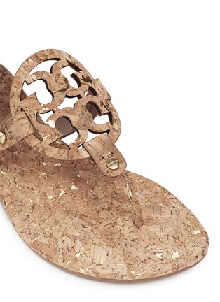 Detail View - Click To Enlarge - TORY BURCH - 'Miller' cork T-strap sandals