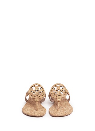 Front View - Click To Enlarge - TORY BURCH - 'Miller' cork T-strap sandals