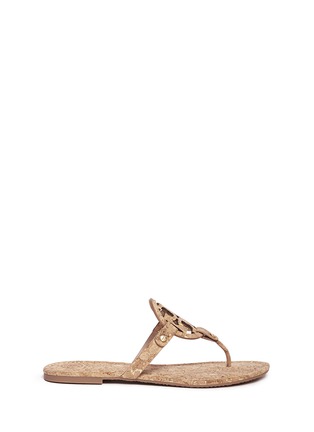 Main View - Click To Enlarge - TORY BURCH - 'Miller' cork T-strap sandals