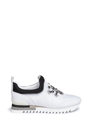 Main View - Click To Enlarge - TORY BURCH - 'Rosas' embellished combo slip-on sneakers