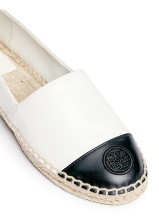 Detail View - Click To Enlarge - TORY BURCH - Colourblock leather espadrille slip-ons