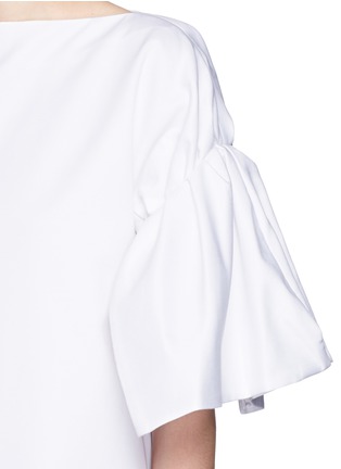 Detail View - Click To Enlarge - VICTORIA, VICTORIA BECKHAM - Ruched sleeve cotton twill dress