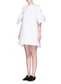 Front View - Click To Enlarge - VICTORIA, VICTORIA BECKHAM - Ruched sleeve cotton twill dress