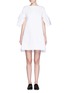 Main View - Click To Enlarge - VICTORIA, VICTORIA BECKHAM - Ruched sleeve cotton twill dress