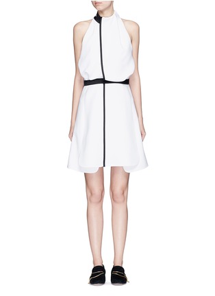 Main View - Click To Enlarge - VICTORIA, VICTORIA BECKHAM - High neck drape front crepe dress