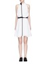 Main View - Click To Enlarge - VICTORIA, VICTORIA BECKHAM - High neck drape front crepe dress