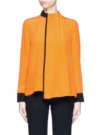 Main View - Click To Enlarge - VICTORIA, VICTORIA BECKHAM - Funnel neck wrap front silk top