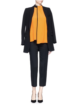 Figure View - Click To Enlarge - VICTORIA, VICTORIA BECKHAM - Funnel neck wrap front silk top