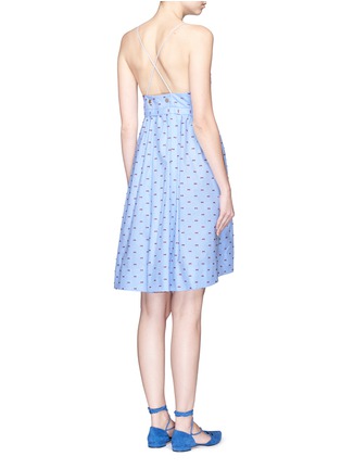 Back View - Click To Enlarge - VICTORIA, VICTORIA BECKHAM - Bow fil coupé chambray camisole dress