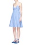 Figure View - Click To Enlarge - VICTORIA, VICTORIA BECKHAM - Bow fil coupé chambray camisole dress