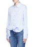 Front View - Click To Enlarge - VICTORIA, VICTORIA BECKHAM - Asymmetric bow candy stripe shirt