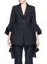 Main View - Click To Enlarge - ELLERY - 'Majesty' ruffle sleeve Oxford weave jacket
