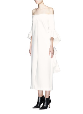 Front View - Click To Enlarge - ELLERY - 'Precocious' ruffle sleeve off-shoulder midi dress