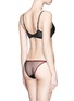 Back View - Click To Enlarge - L'AGENT - 'Mariona' cutout ribbon lace tulle tanga briefs