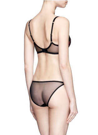 Back View - Click To Enlarge - L'AGENT - 'Brigit' jacquard lace tulle tanga briefs