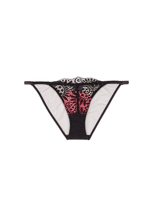 Main View - Click To Enlarge - L'AGENT - 'Brigit' jacquard lace tulle tanga briefs