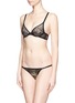 Figure View - Click To Enlarge - L'AGENT - 'Layla' lace mesh non-padded plunge bra