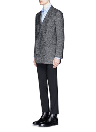 Figure View - Click To Enlarge - LANVIN - Houndstooth tweed long double breasted blazer