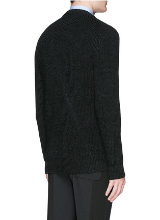 Back View - Click To Enlarge - LANVIN - Asymmetric zip front wool cardigan
