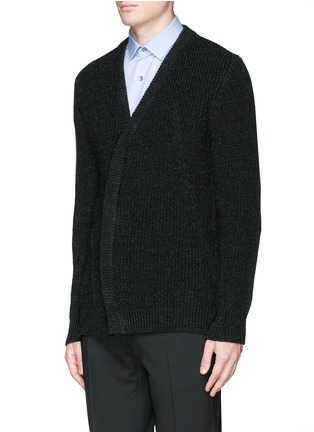 Front View - Click To Enlarge - LANVIN - Asymmetric zip front wool cardigan