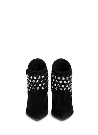Figure View - Click To Enlarge - PEDRO GARCIA  - 'Adra' strass detachable glove suede ankle boots