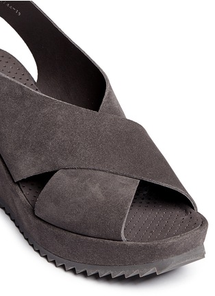 Detail View - Click To Enlarge - PEDRO GARCIA  - Federica' strap suede wedge sandals