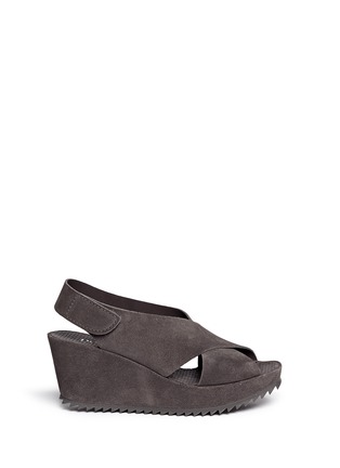 Main View - Click To Enlarge - PEDRO GARCIA  - Federica' strap suede wedge sandals