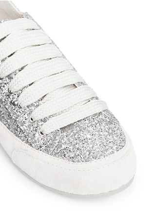 Detail View - Click To Enlarge - PEDRO GARCIA  - 'Parson' suede trim glitter sneakers