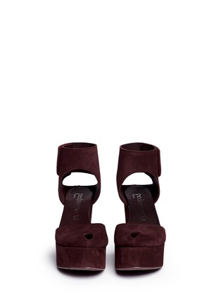 Figure View - Click To Enlarge - PEDRO GARCIA  - 'Delores' peep toe platform wedge suede sandals
