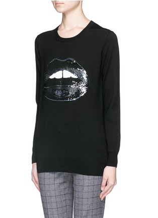 Front View - Click To Enlarge - MARKUS LUPFER - 'Dark Lara Lip' sequin Natalie sweater