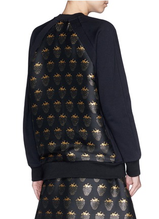 Back View - Click To Enlarge - MARKUS LUPFER - 'Gold Lurex Strawberry' jacquard Sophie sweatshirt